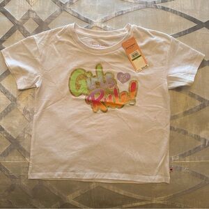 Juicy Couture White Short Sleeve Tee with Colorful Graphic